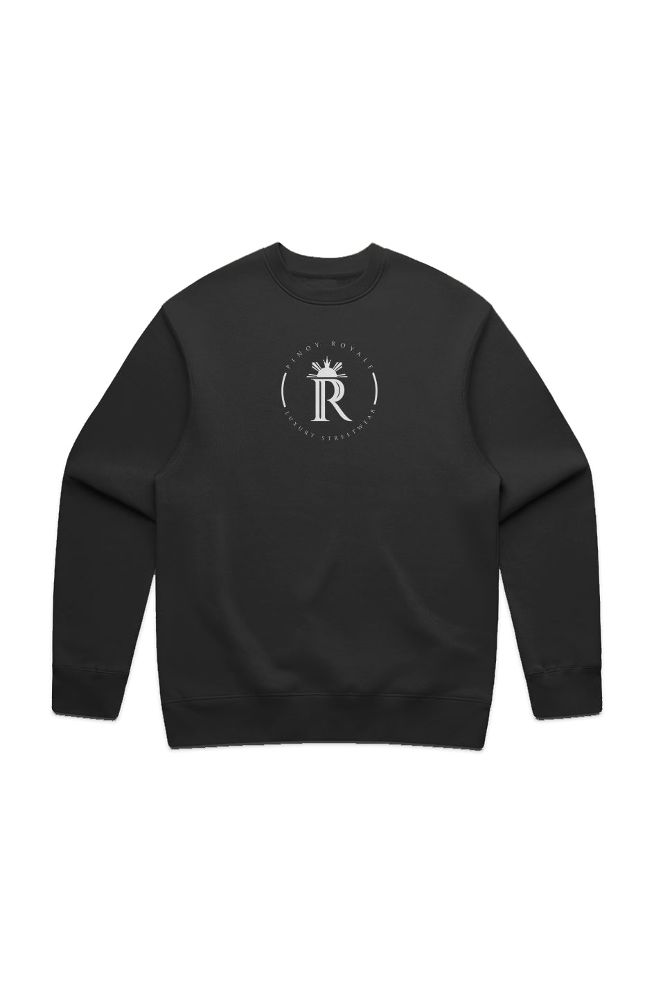 PR Luxe Logo White MENS CREW