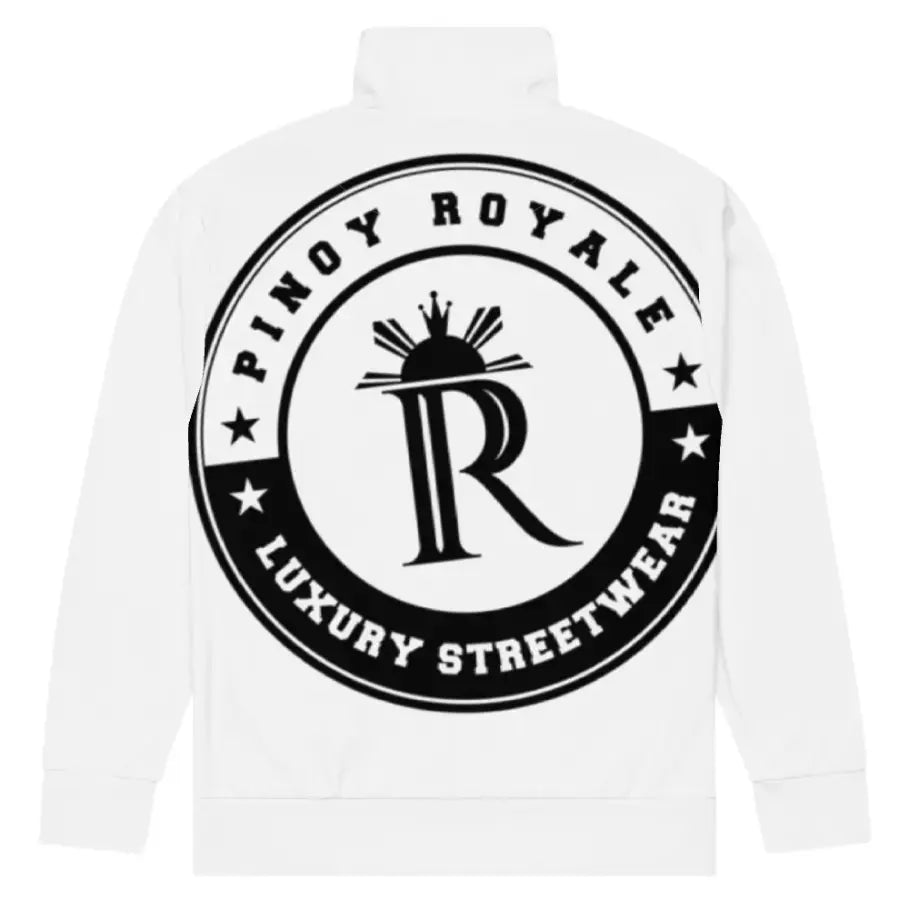 Pinoy Royale™ Medallion White Track Jacket | Filipino Streetwear Pinoy Royale | Luxury Streetwear